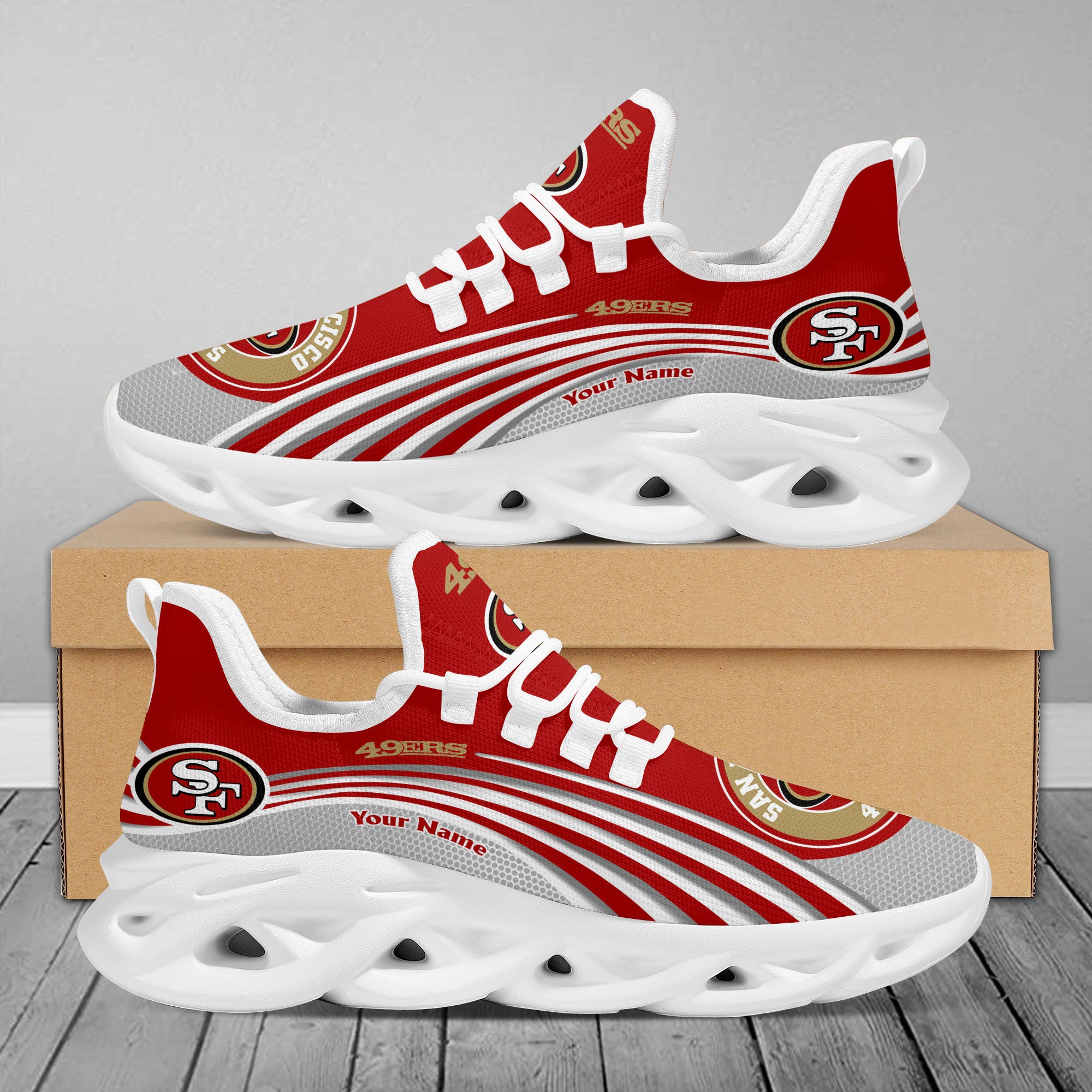 Personalized San Francisco 49ers Max Soul Shoes Sneakers for Men And Women – NFL Football Fan Shoes, Team Sneakers