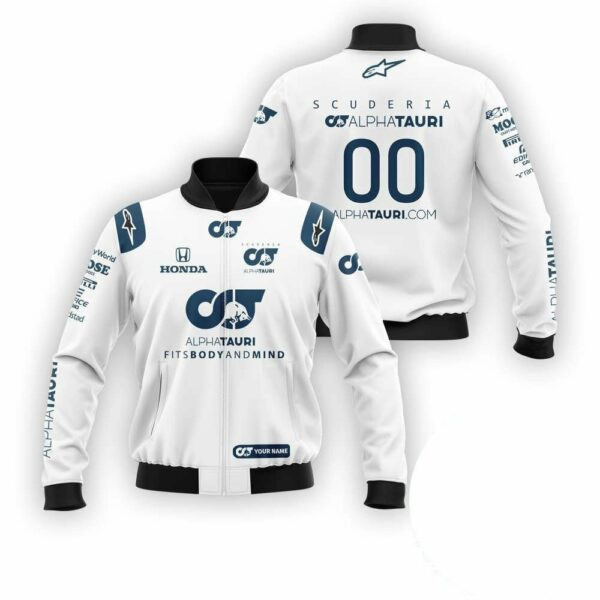Personalized Scuderia Alphatauri Racing Fits Body And Mind Honda Bomber Jacket | Automotive Jacket for Men & Women | Car Fan Gift