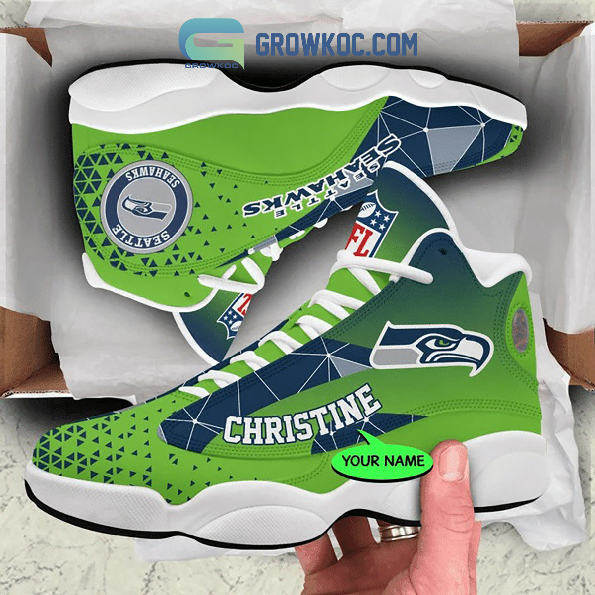 Personalized Seattle Seahawks JD13 Sneakers Shoes for Men & Women | Custom Fan Gift