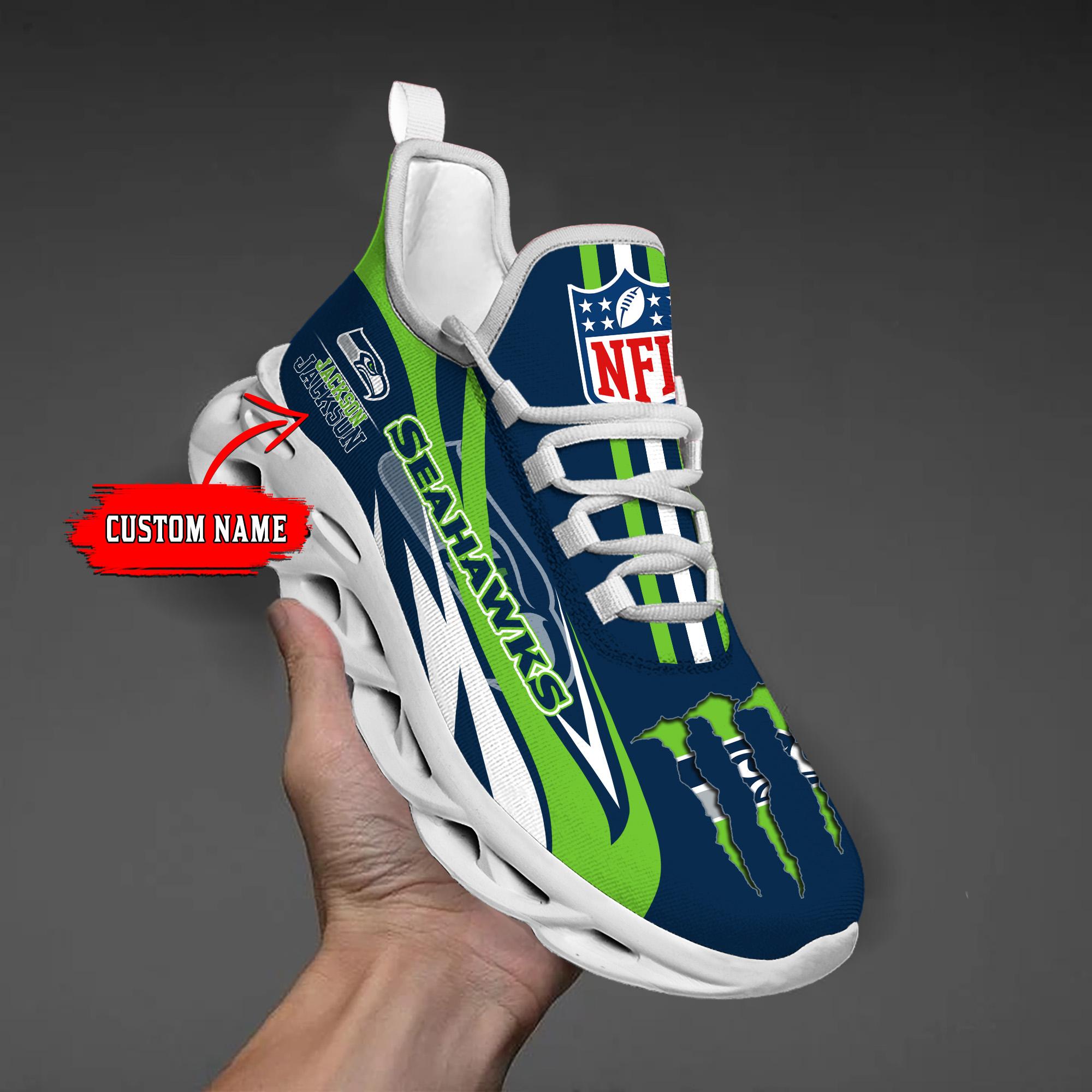 Personalized Seattle Seahawks Max Soul Shoes Sneakers for Men And Women – NFL Football Fan Shoes, Team Sneakers