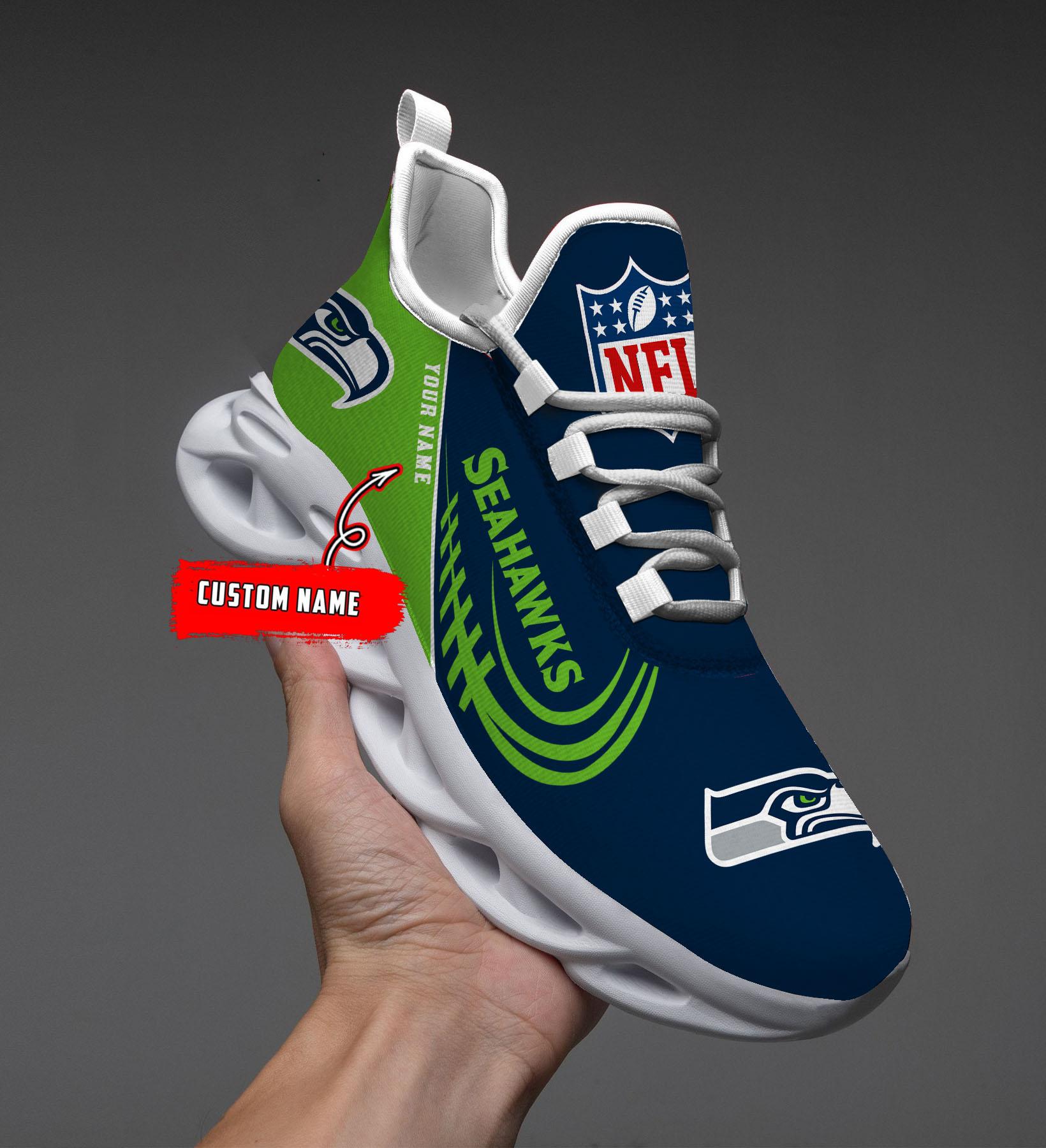 Personalized Seattle Seahawks Max Soul Shoes Sneakers for Men And Women – NFL Football Fan Shoes, Team Sneakers