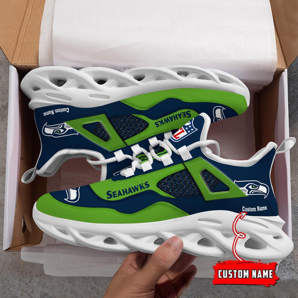 Personalized Seattle Seahawks Max Soul Shoes Sneakers for Men And Women – NFL Football Fan Shoes, Team Sneakers