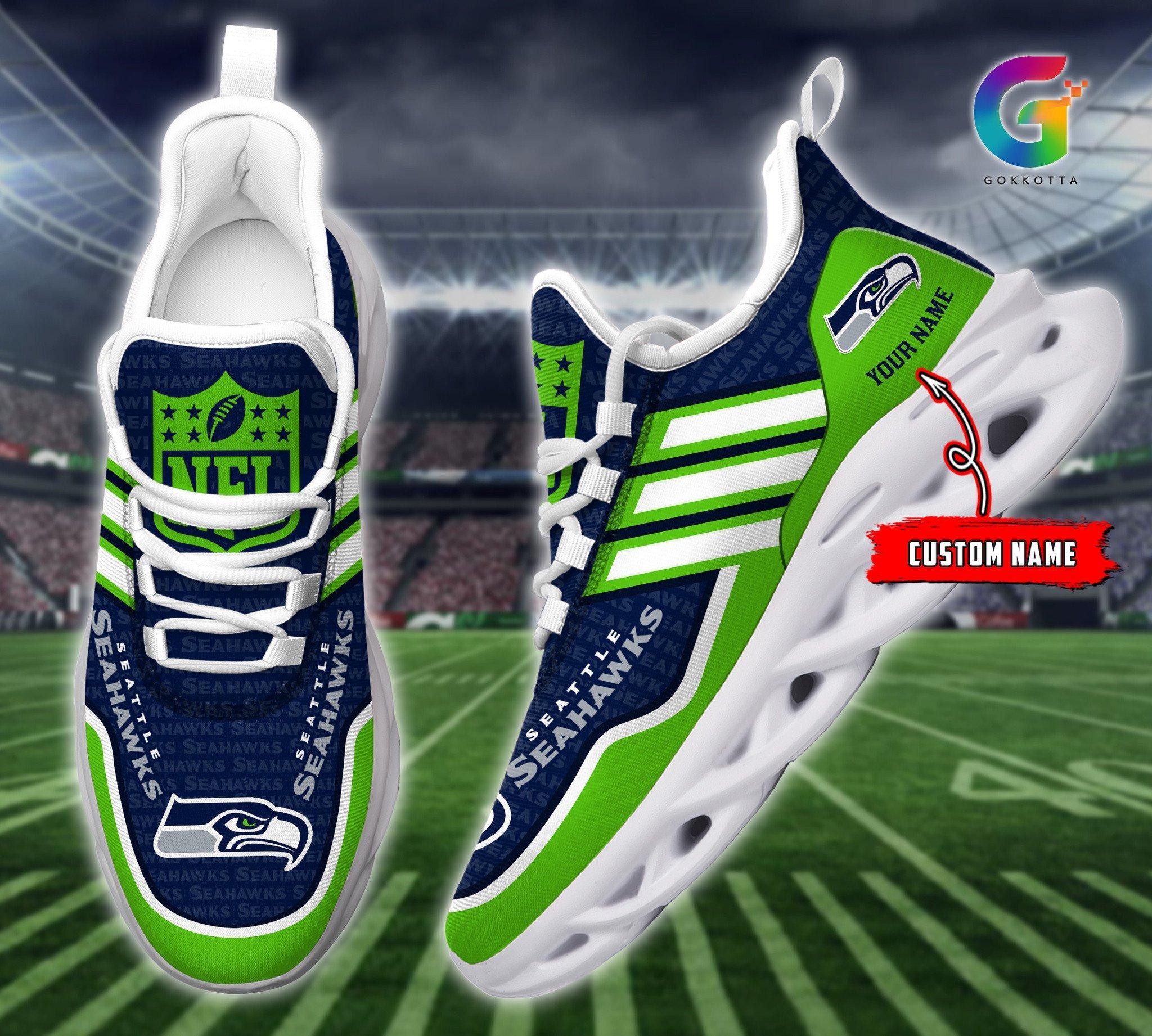Personalized Seattle Seahawks Max Soul Shoes Sneakers for Men And Women – NFL Football Fan Shoes, Team Sneakers