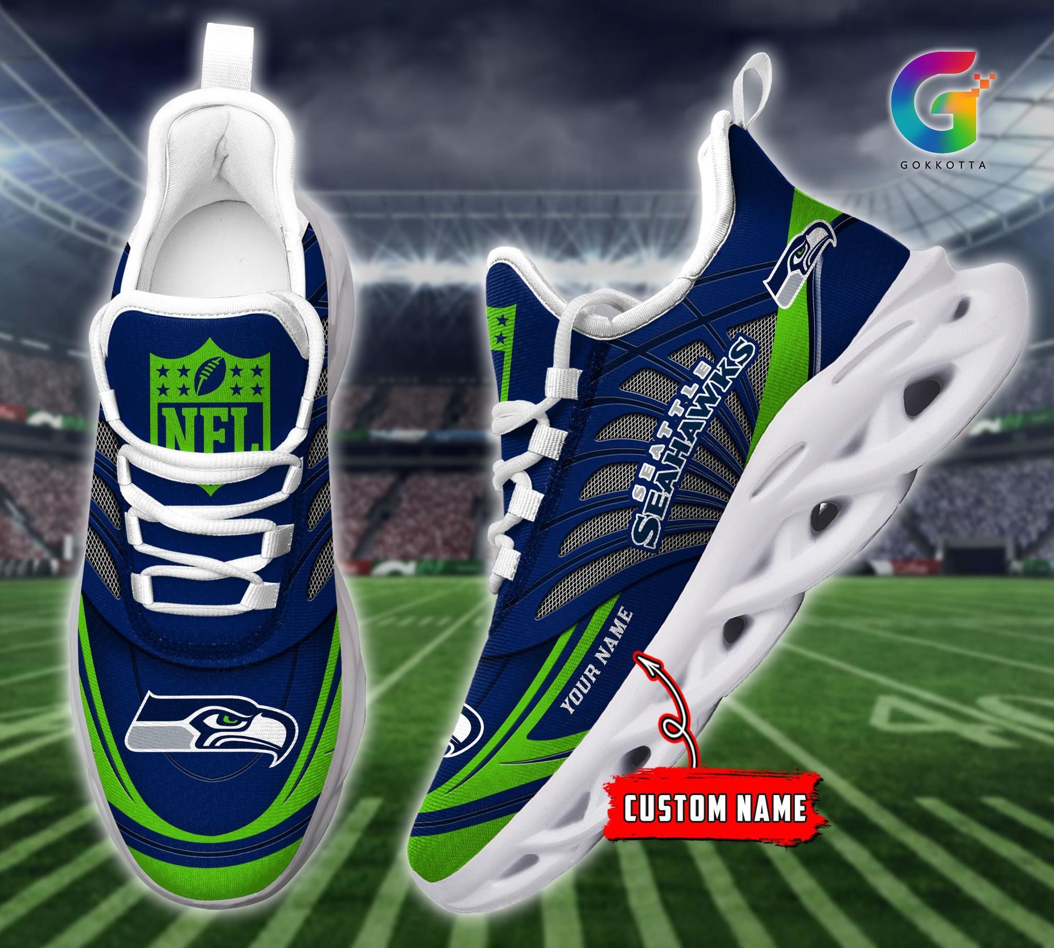 Personalized Seattle Seahawks Max Soul Shoes Sneakers for Men And Women – NFL Football Fan Shoes, Team Sneakers