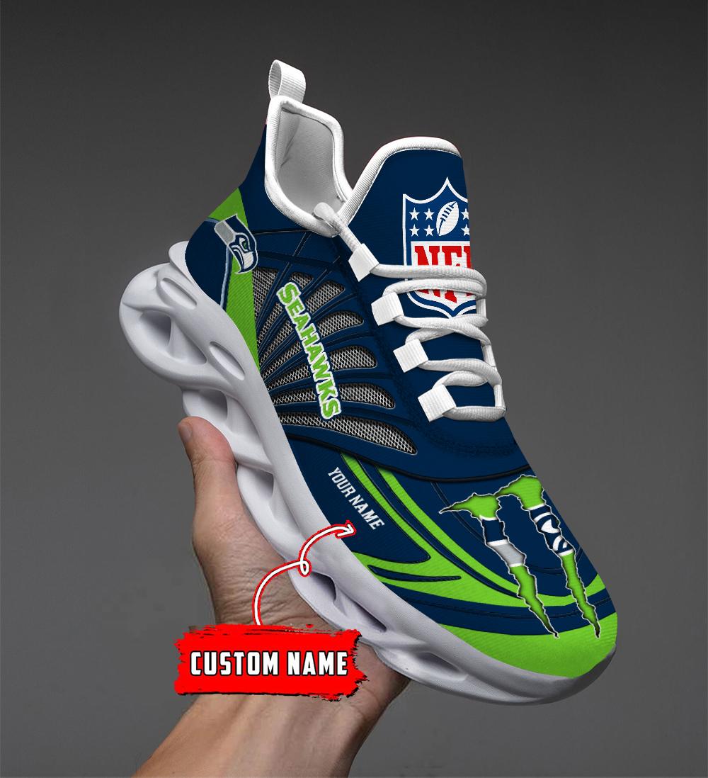 Personalized Seattle Seahawks Max Soul Shoes Sneakers for Men And Women – NFL Football Fan Shoes, Team Sneakers