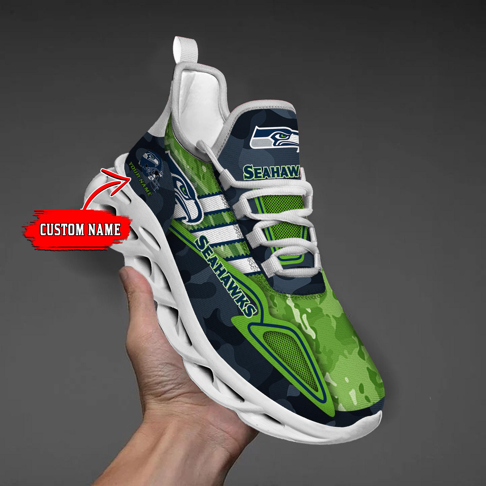 Personalized Seattle Seahawks Max Soul Shoes Sneakers for Men And Women – NFL Football Fan Shoes, Team Sneakers