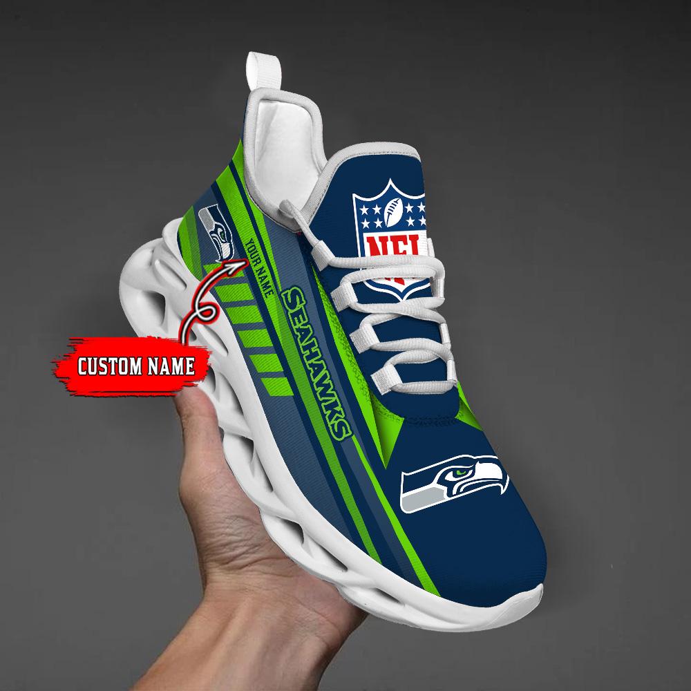 Personalized Seattle Seahawks Max Soul Shoes Sneakers for Men And Women – NFL Football Fan Shoes, Team Sneakers