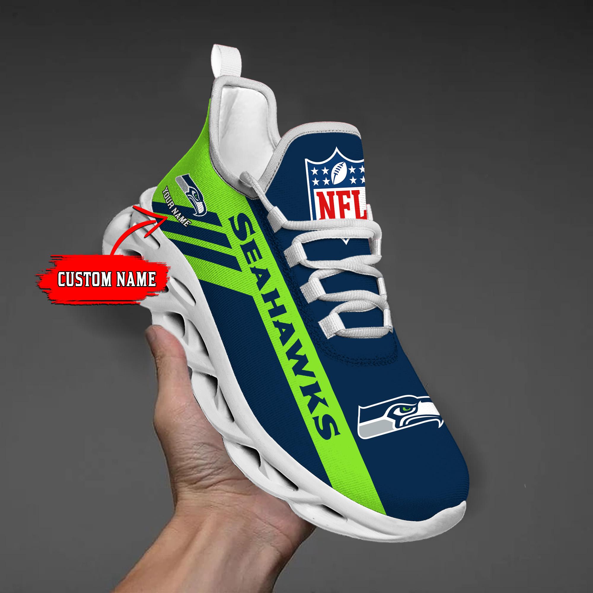 Personalized Seattle Seahawks Max Soul Shoes Sneakers for Men And Women – NFL Football Fan Shoes, Team Sneakers