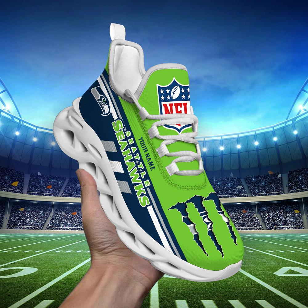 Personalized Seattle Seahawks Max Soul Shoes Sneakers for Men And Women – NFL Football Fan Shoes, Team Sneakers