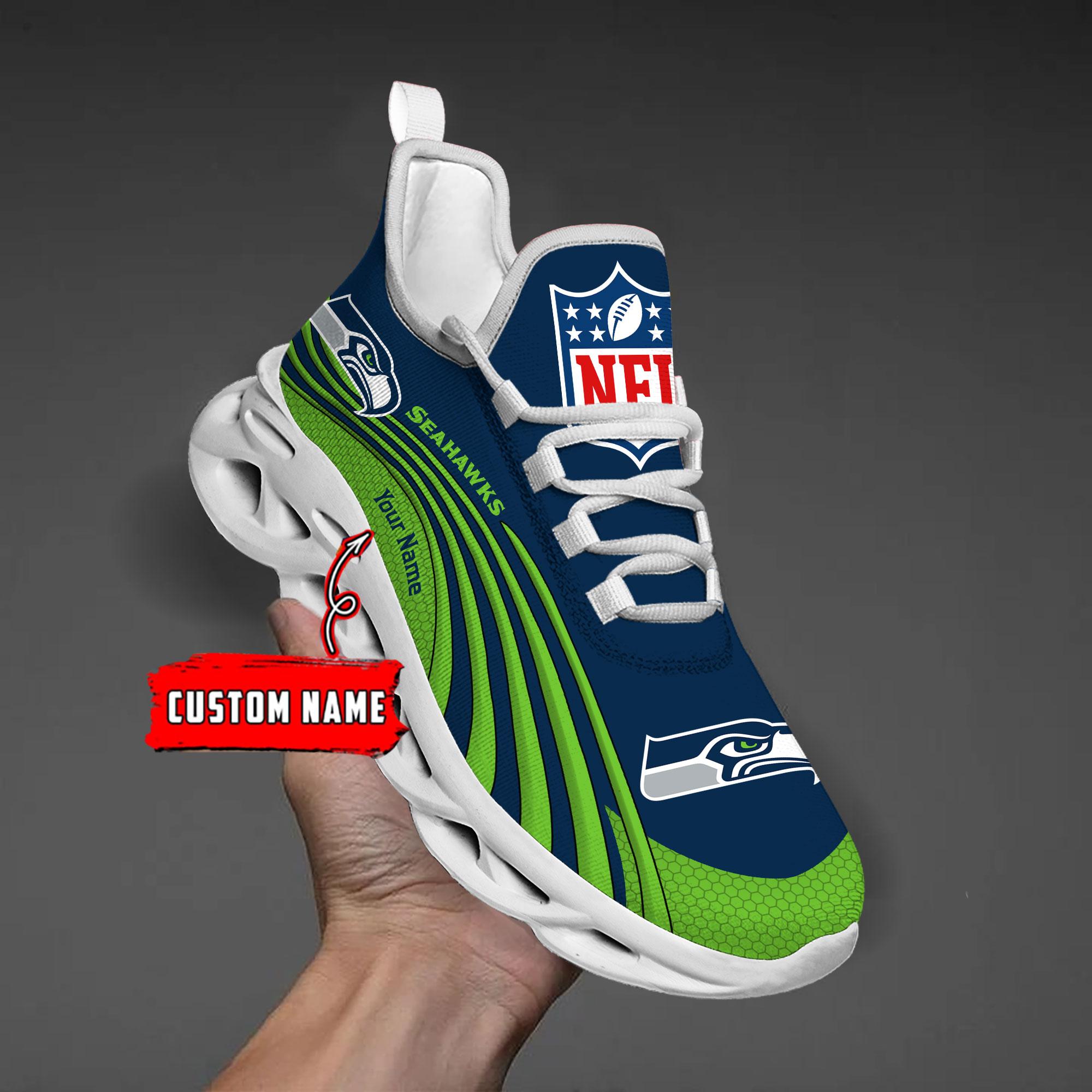 Personalized Seattle Seahawks Max Soul Shoes Sneakers for Men And Women – NFL Football Fan Shoes, Team Sneakers