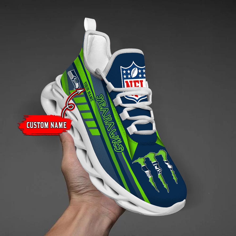 Personalized Seattle Seahawks Max Soul Shoes Sneakers for Men And Women – NFL Football Fan Shoes, Team Sneakers