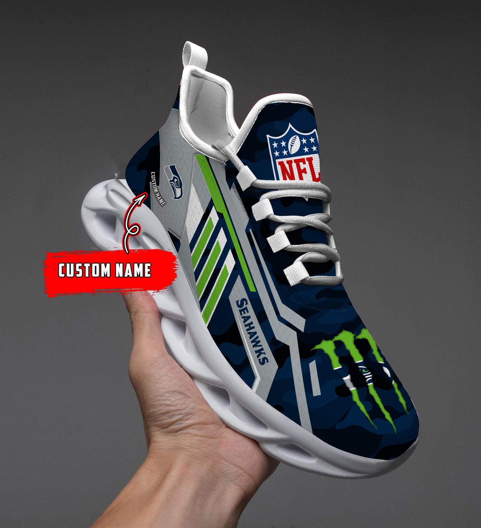 Personalized Seattle Seahawks Max Soul Shoes Sneakers for Men And Women – NFL Football Fan Shoes, Team Sneakers