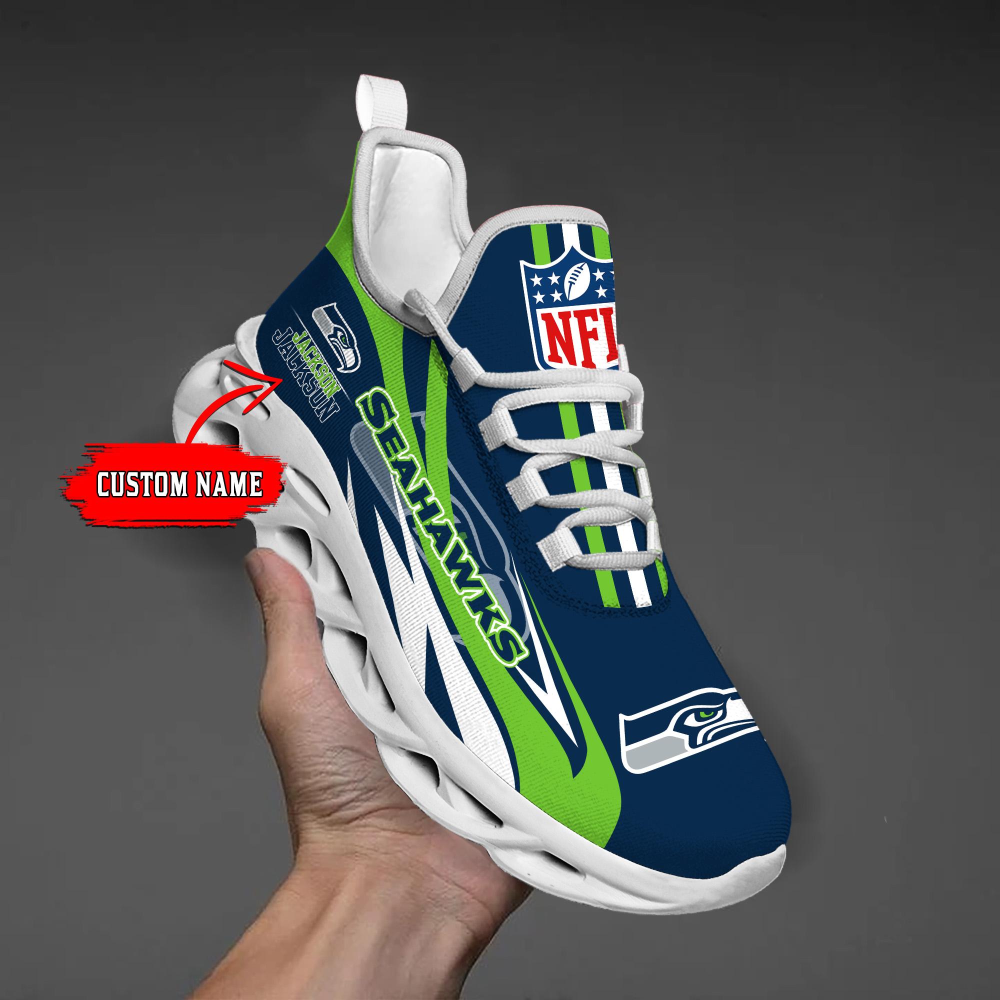 Personalized Seattle Seahawks Max Soul Shoes Sneakers for Men And Women – NFL Football Fan Shoes, Team Sneakers
