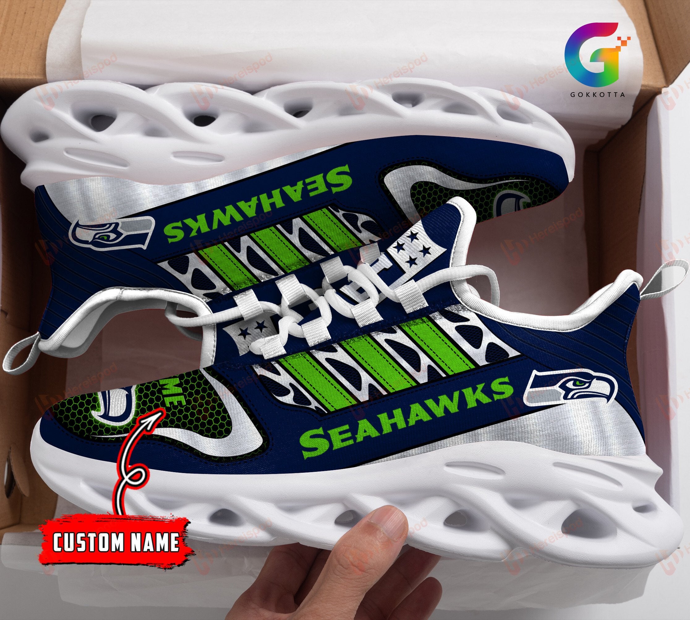 Personalized Seattle Seahawks NFL Max Soul Shoes Sneakers for Men And Women – NFL Football Fan Shoes, Team Sneakers