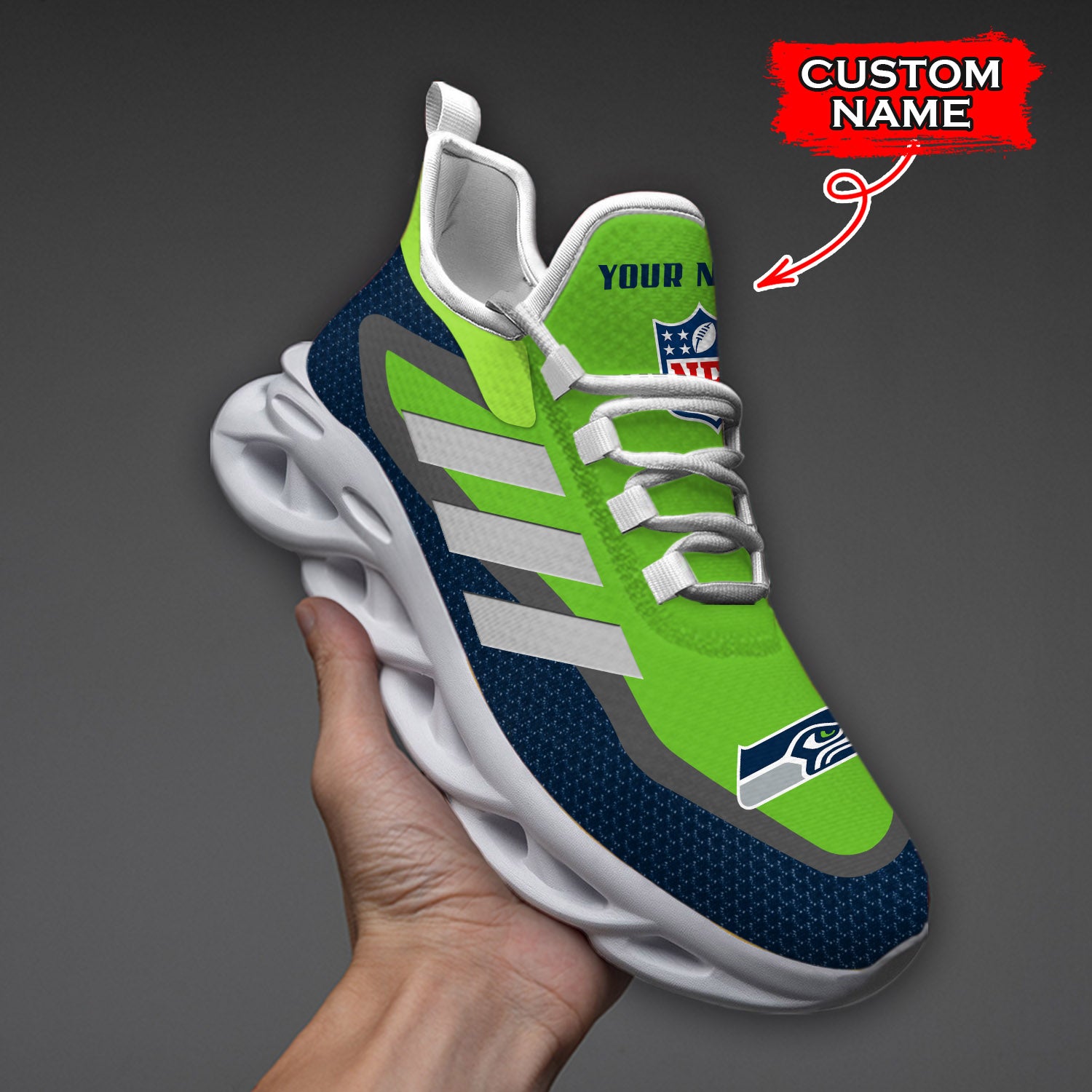 Personalized Seattle Seahawks NFL Max Soul Shoes Sneakers for Men And Women – NFL Football Fan Shoes, Team Sneakers