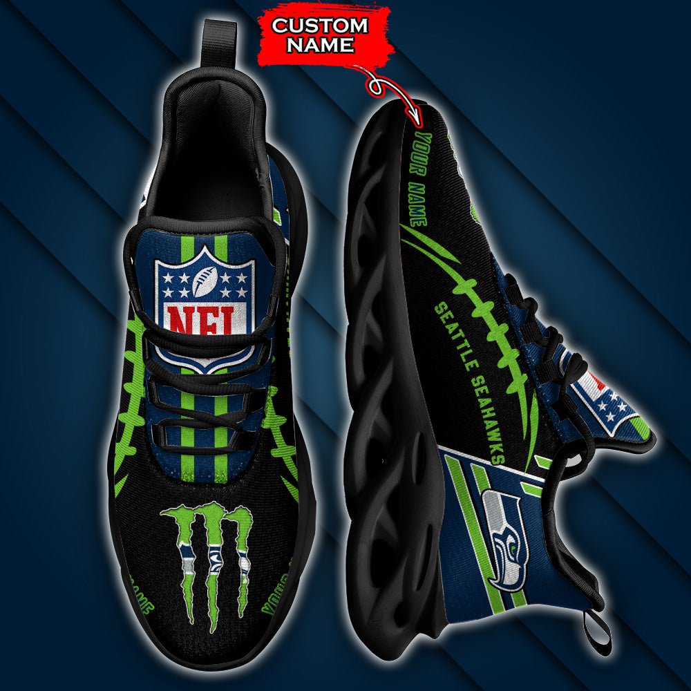 Personalized Seattle Seahawks NFL Max Soul Shoes Sneakers for Men And Women – NFL Football Fan Shoes, Team Sneakers - Image 4