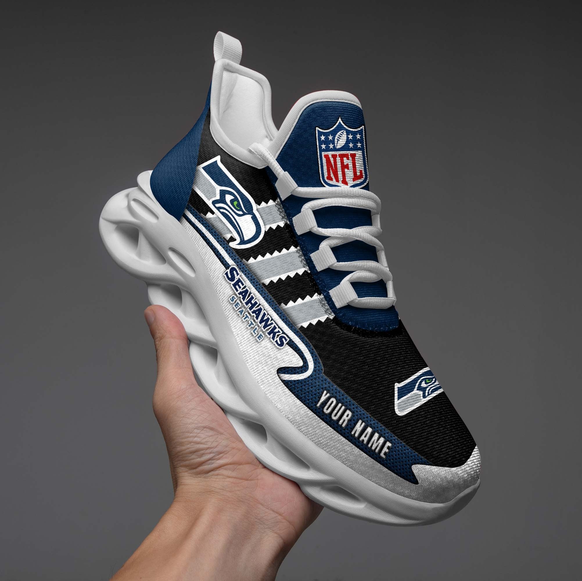 Personalized Seattle Seahawks NFL Max Soul Shoes Sneakers for Men And Women – NFL Football Fan Shoes, Team Sneakers