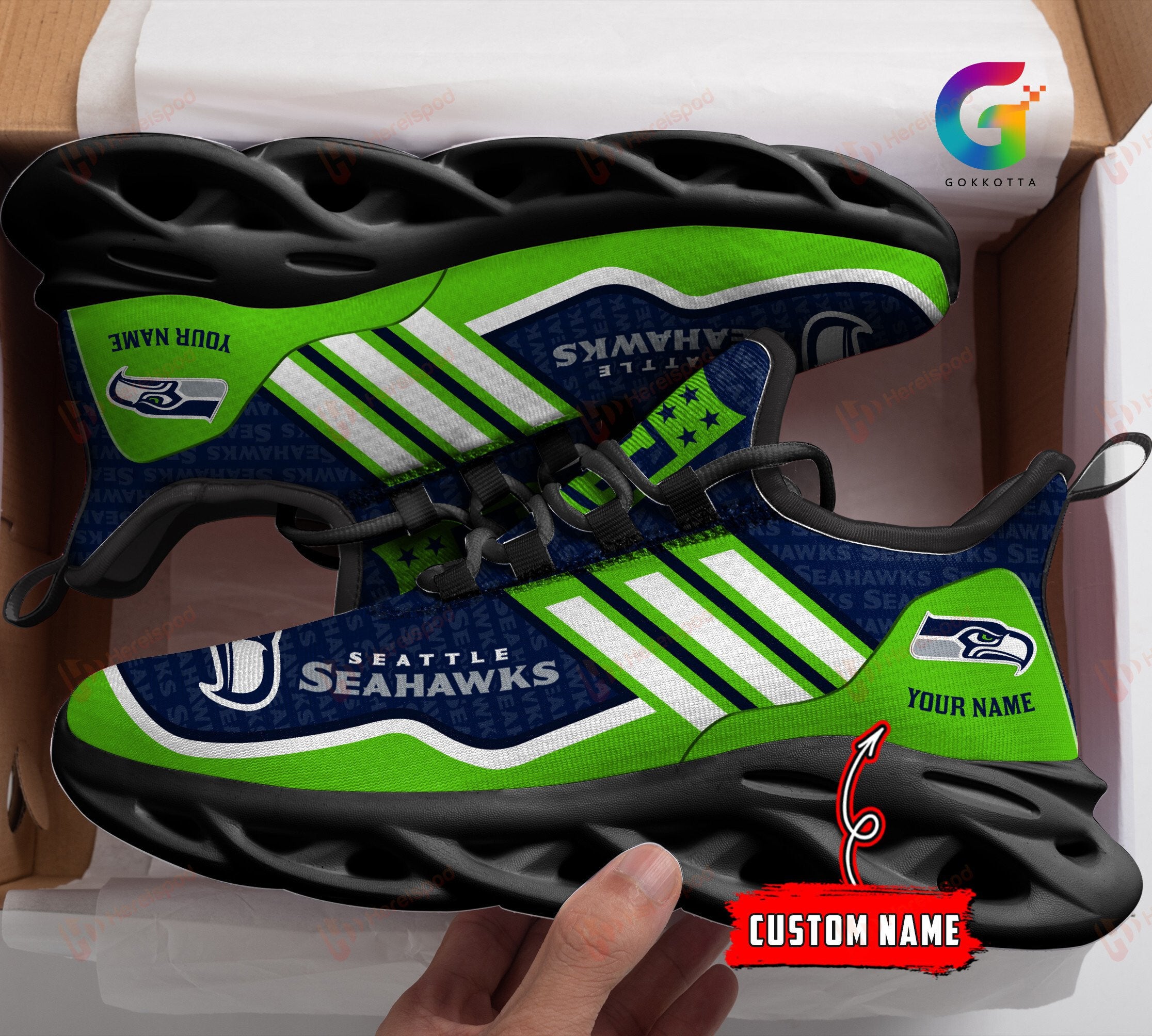 Personalized Seattle Seahawks NFL Max Soul Shoes Sneakers for Men And Women – NFL Football Fan Shoes, Team Sneakers