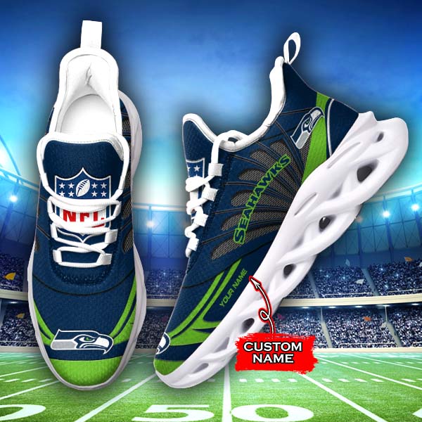 Personalized Seattle Seahawks NFL Max Soul Shoes Sneakers for Men And Women – NFL Football Fan Shoes, Team Sneakers