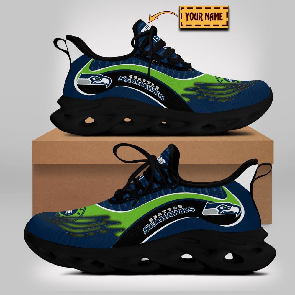 Personalized Seattle Seahawks NFL Max Soul ShoesSneakers for Men And Women – NFL Football Fan Shoes, Team Sneakers