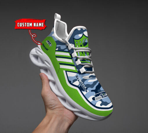 Personalized Seattle Seahawks NFL Max Soul ShoesSneakers for Men And Women – NFL Football Fan Shoes, Team Sneakers