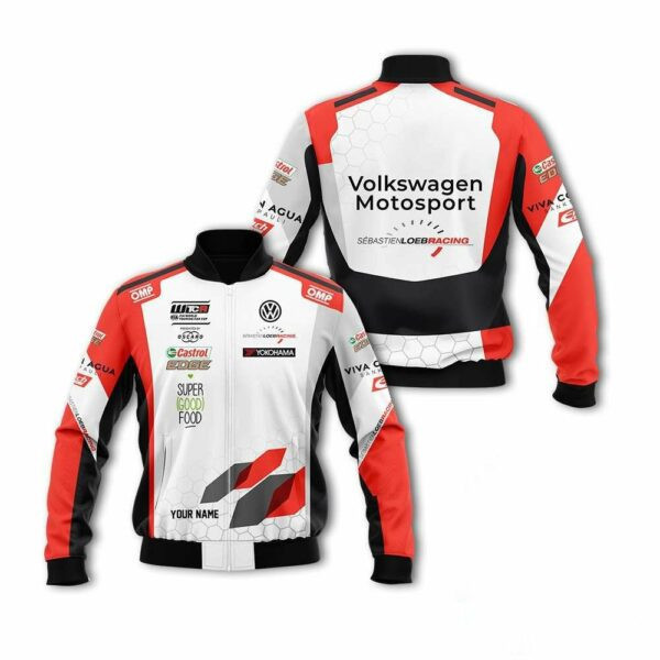 Personalized Sebastien Loeb Volkswagen Motosport Bomber Jacket | Automotive Jacket for Men & Women | Car Fan Gift