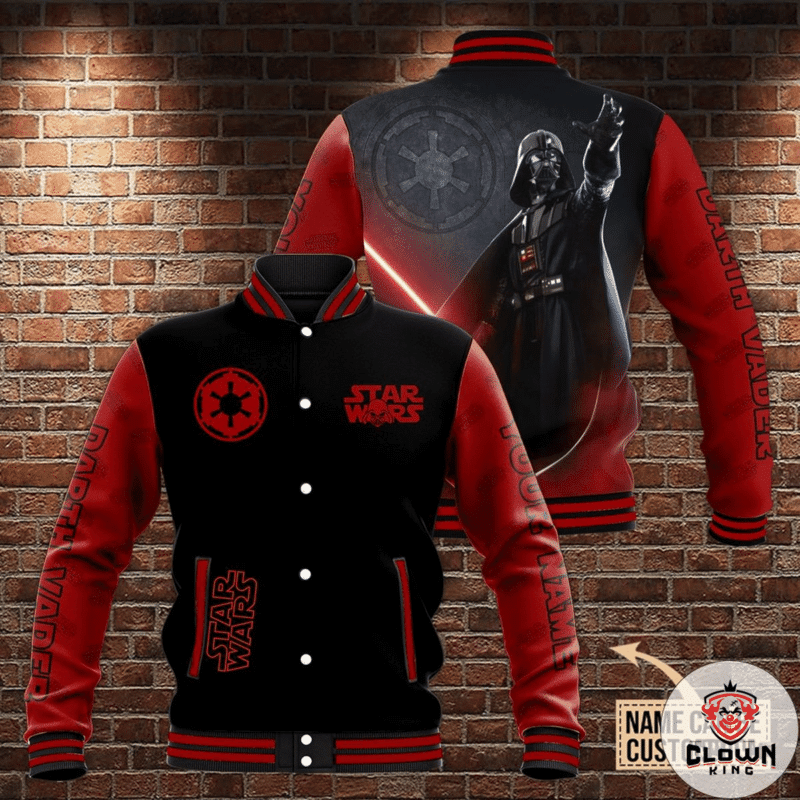 Personalized Star Wars Darth Vader Baseball Jacket for Men & Women | Sci-Fi Fan Gift