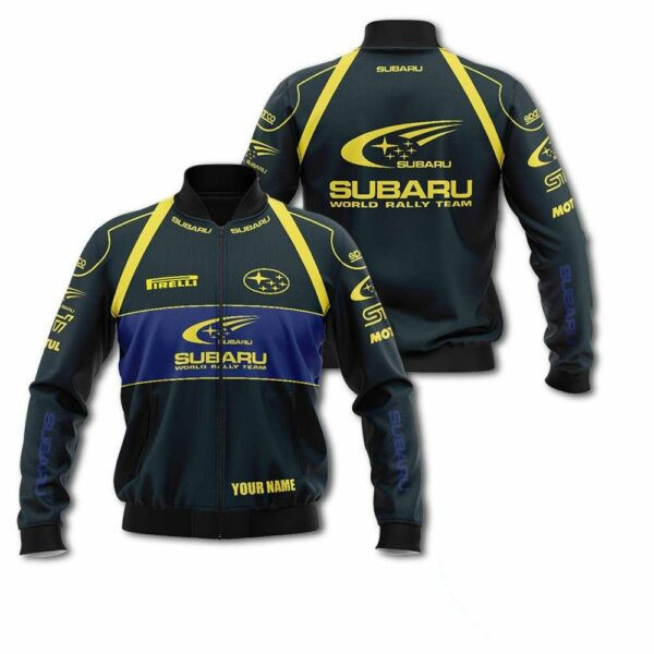 Personalized Subaru World Rally Team Racing Bomber Jacket | Automotive Jacket for Men & Women | Car Fan Gift
