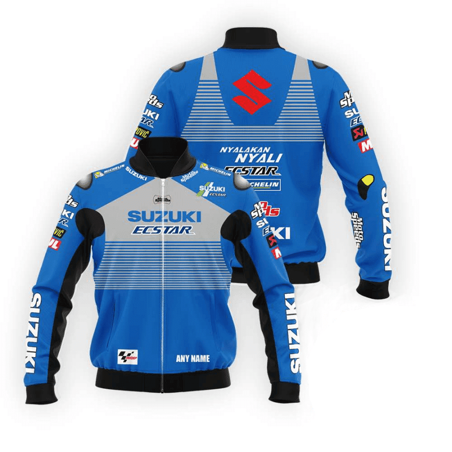 Personalized Suzuki Ecstar Motogp Racing Bomber Jacket | Motorsport Racing Jacket for Men & Women | Racing Fan Gift