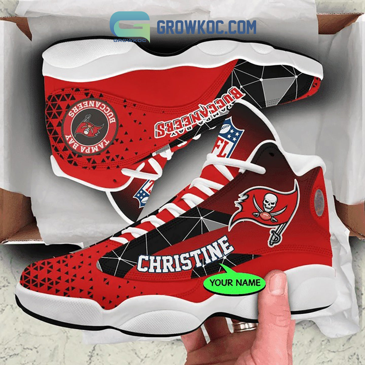 Personalized Tampa Bay Buccaneers JD13 Sneakers Shoes for Men & Women | Custom Fan Gift