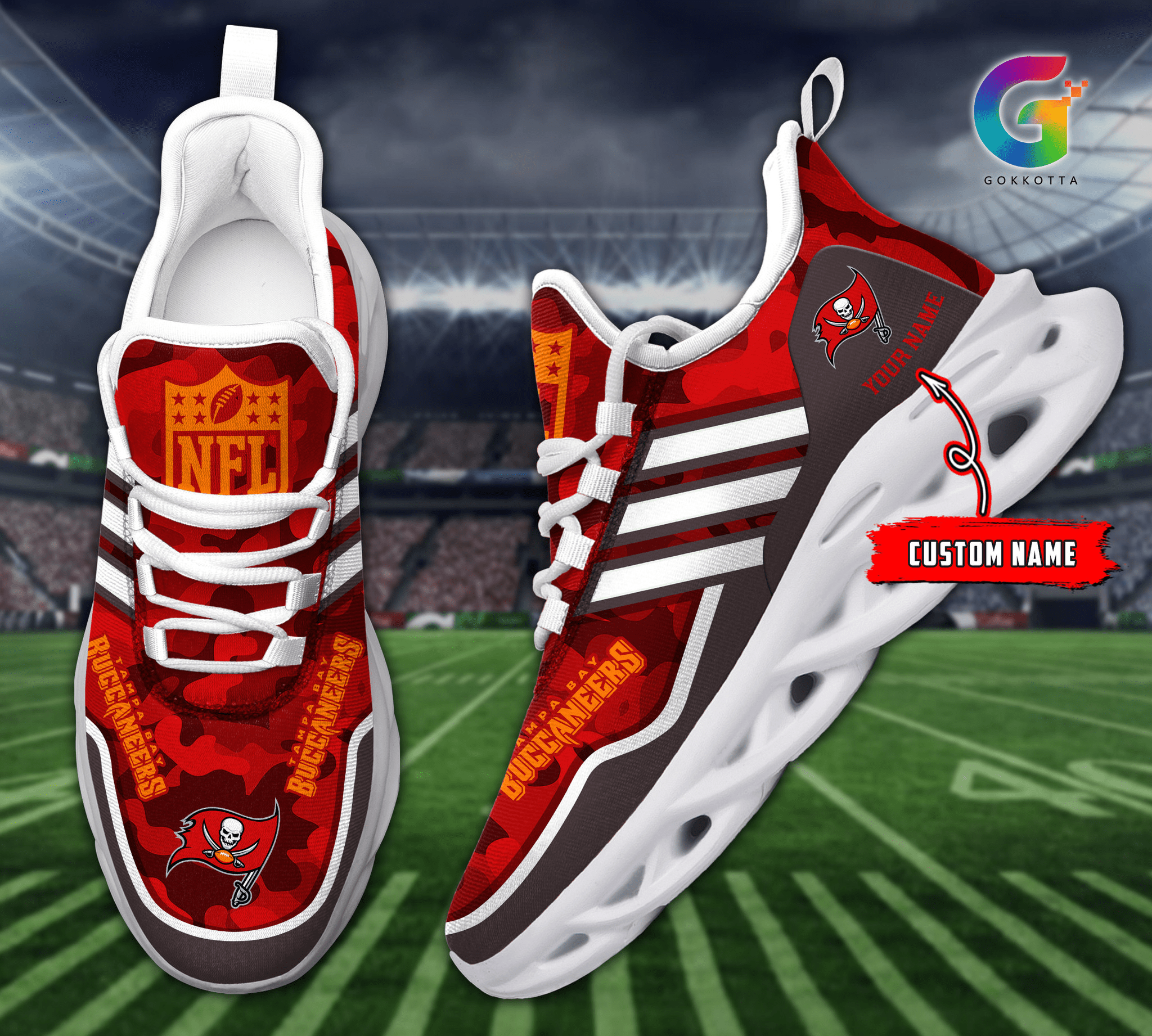 Personalized Tampa Bay Buccaneers Max Soul ShoesSneakers for Men And Women – NFL Football Fan Shoes, Team Sneakers