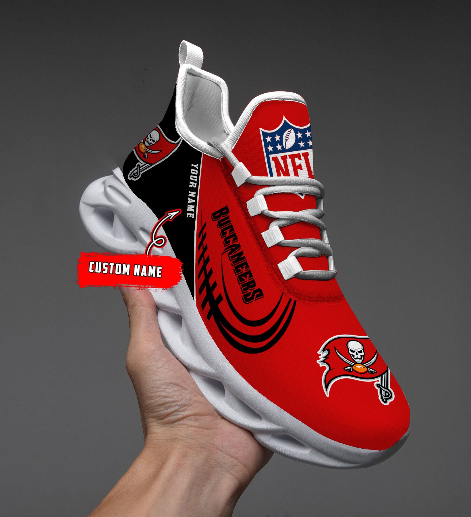Personalized Tampa Bay Buccaneers NFL Max Soul Shoes Sneakers for Men And Women – NFL Football Fan Shoes, Team Sneakers