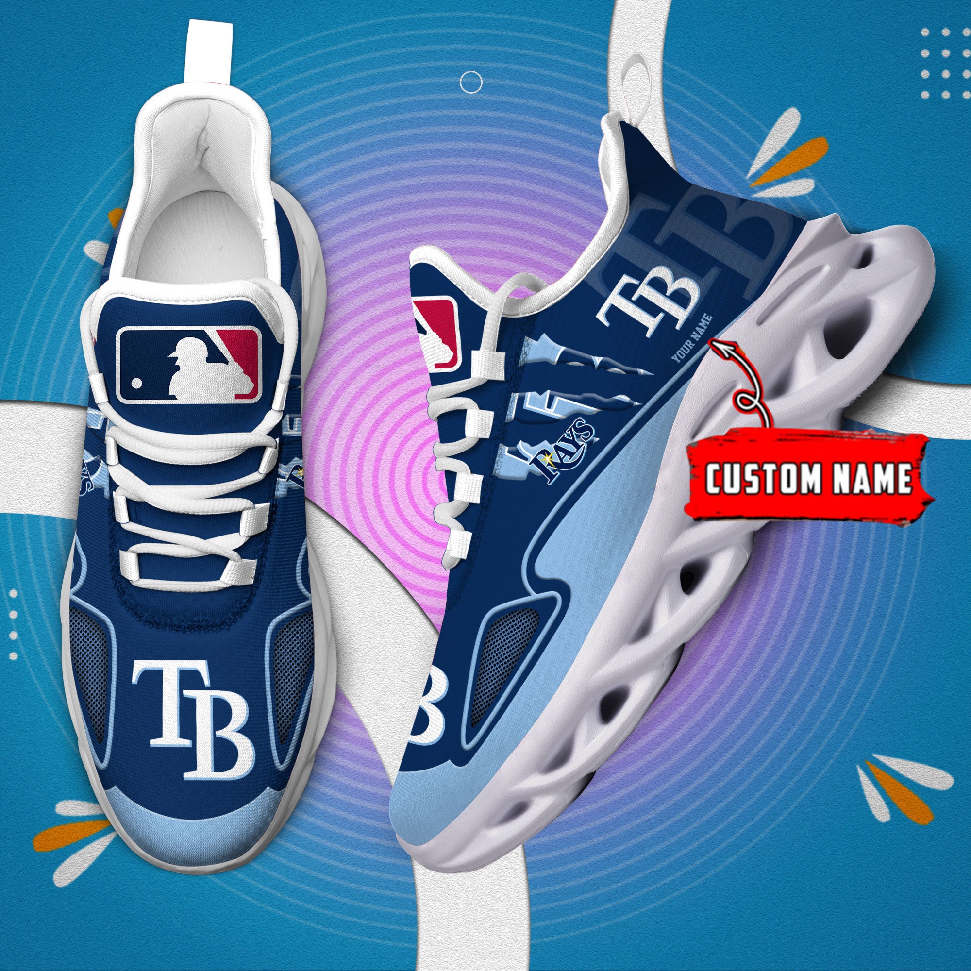 Personalized Tampa Bay Rays Max Soul Shoes Sneakers for Men And Women – MLB Baseball Fan Shoes, Team Sneakers - Image 4