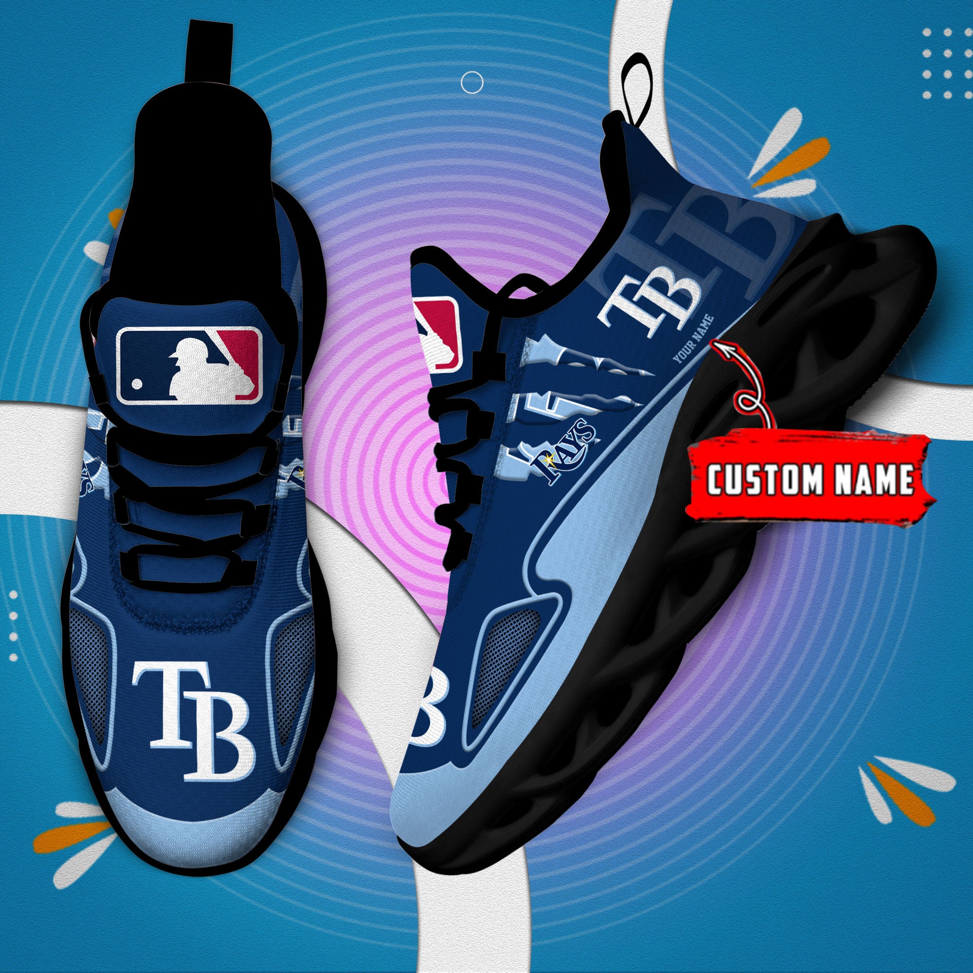 Personalized Tampa Bay Rays Max Soul Shoes Sneakers for Men And Women – MLB Baseball Fan Shoes, Team Sneakers - Image 3
