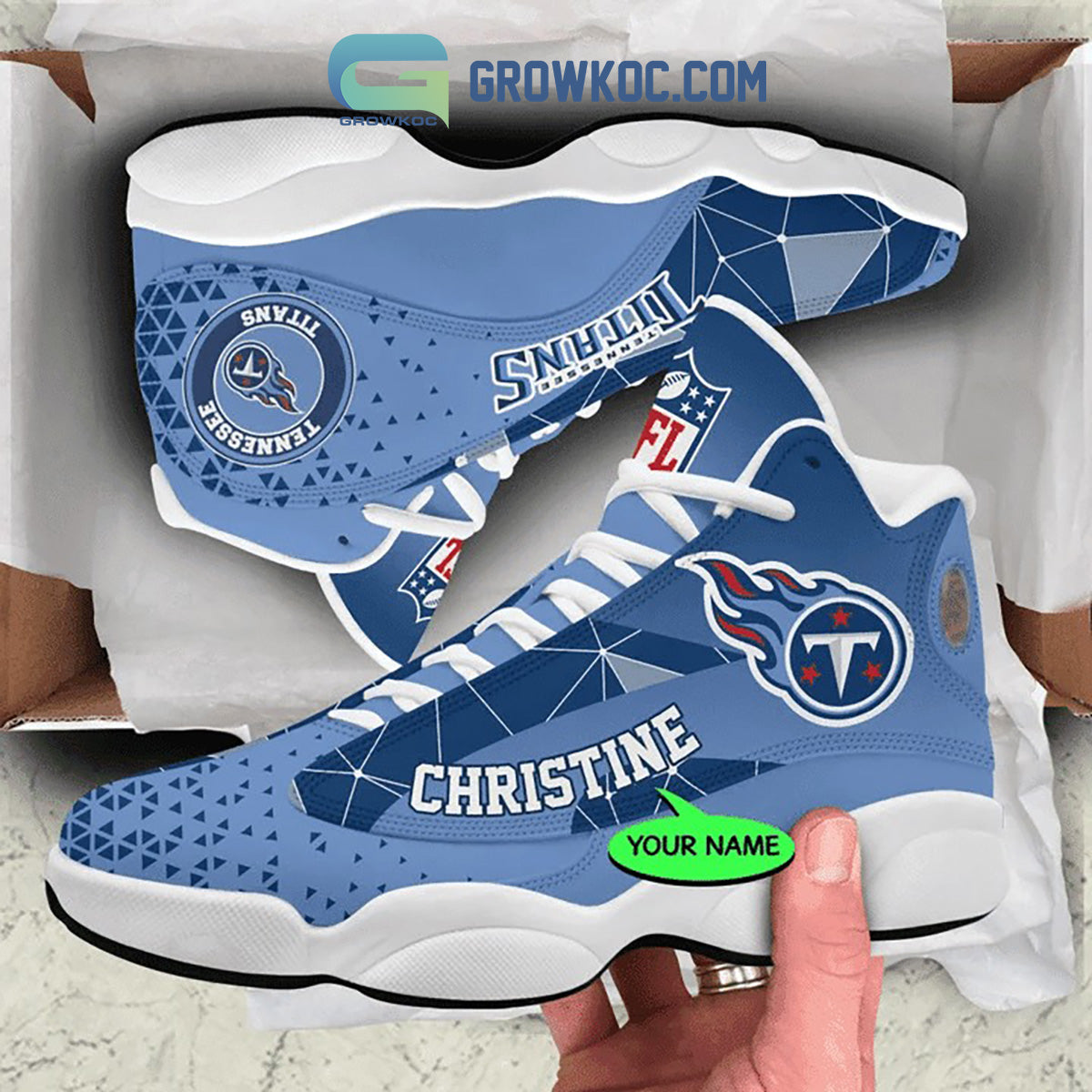 Personalized Tennessee Titans JD13 Sneakers Shoes for Men & Women | Custom Fan Gift