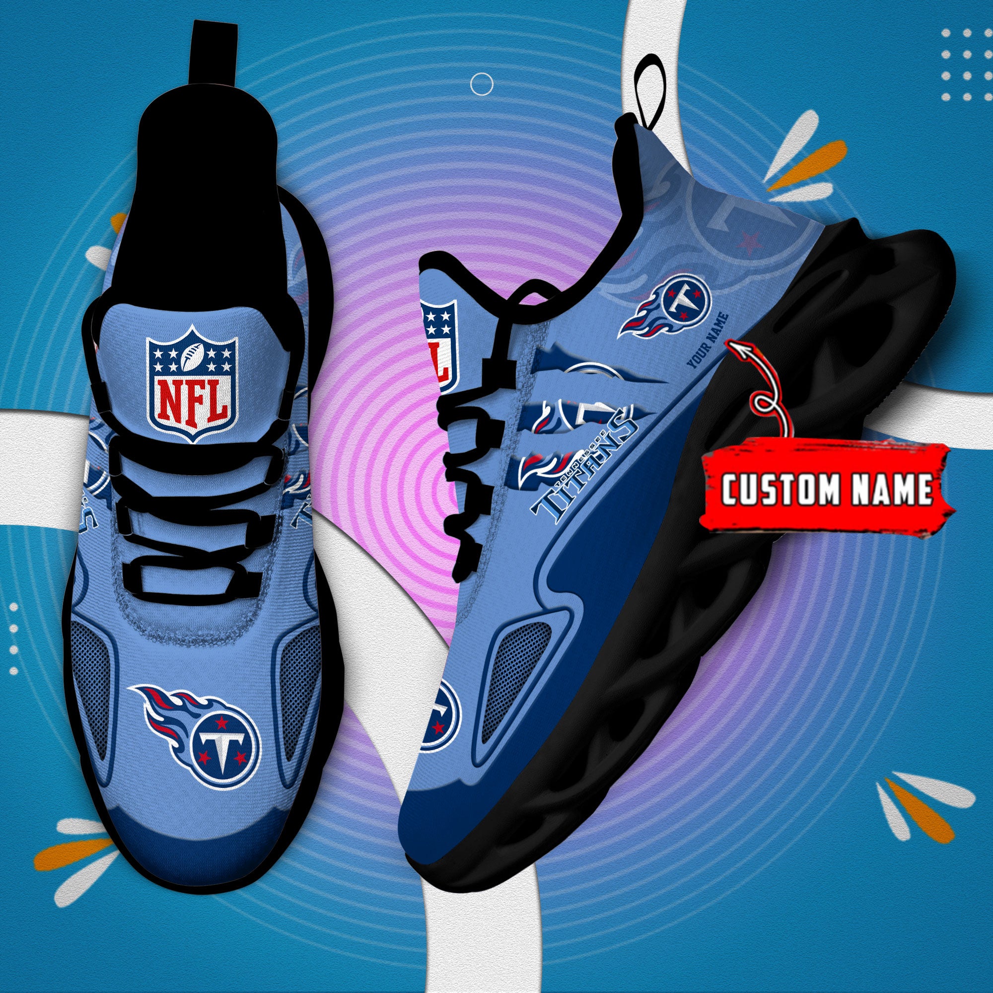 Personalized Tennessee Titans Max Soul Shoes Sneakers for Men And Women – NFL Football Fan Shoes, Team Sneakers - Image 3
