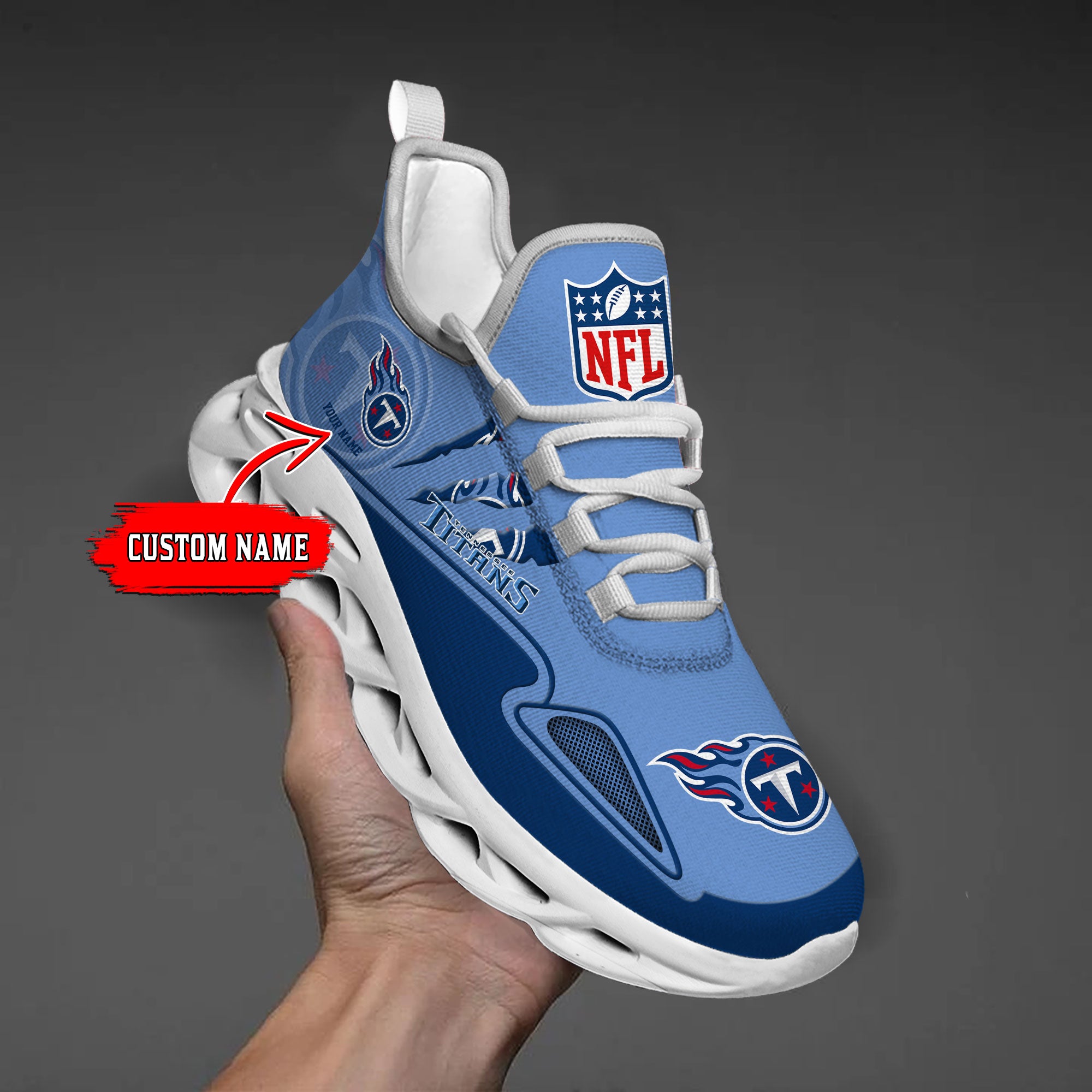 Personalized Tennessee Titans Max Soul Shoes Sneakers for Men And Women – NFL Football Fan Shoes, Team Sneakers