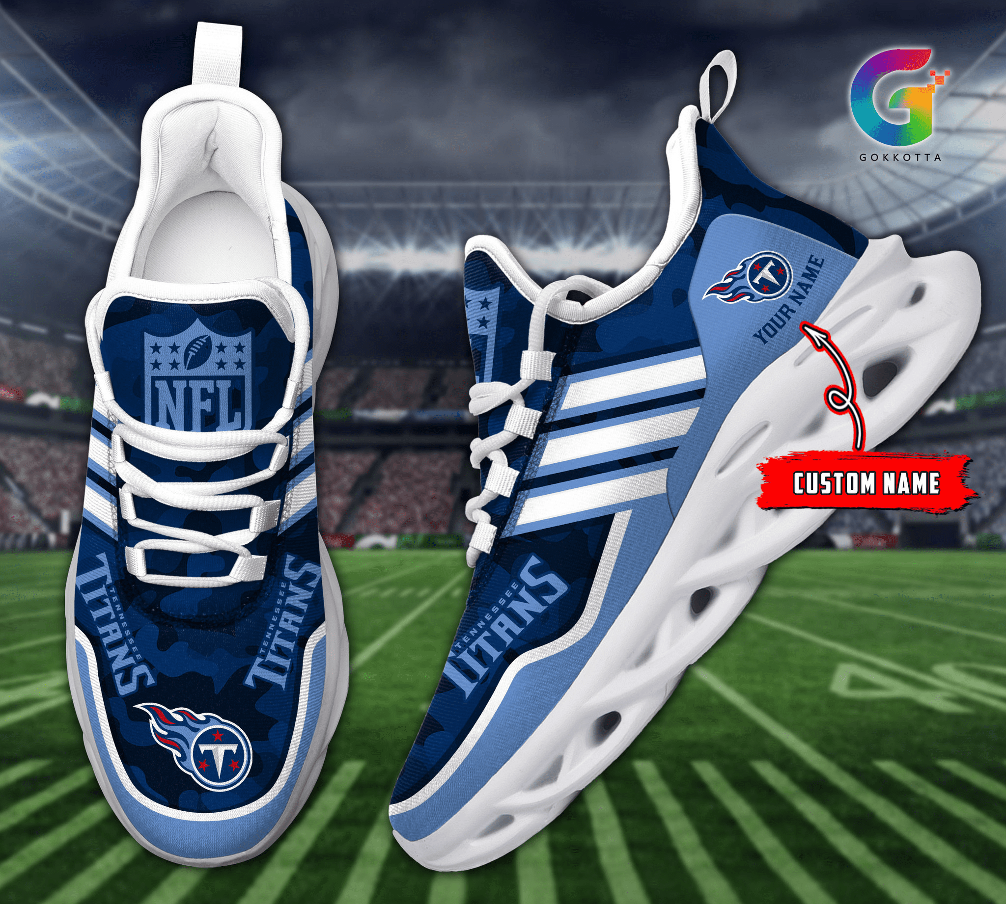 Personalized Tennessee Titans Max Soul Shoes Sneakers for Men And Women – NFL Football Fan Shoes, Team Sneakers