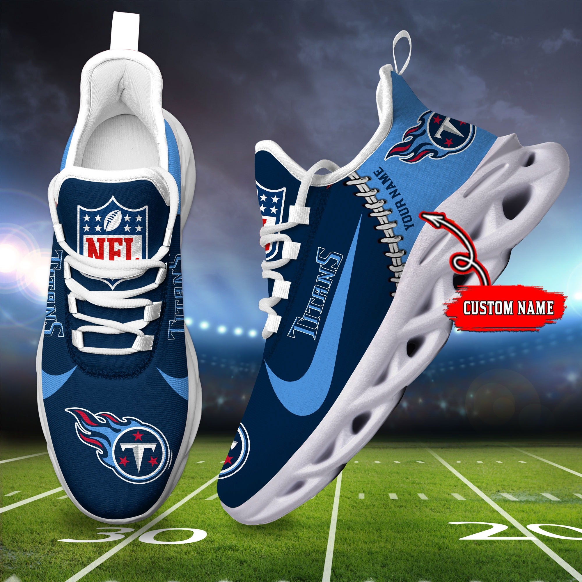Personalized Tennessee Titans NFL Max Soul Shoes Sneakers for Men And Women – NFL Football Fan Shoes, Team Sneakers - Image 4