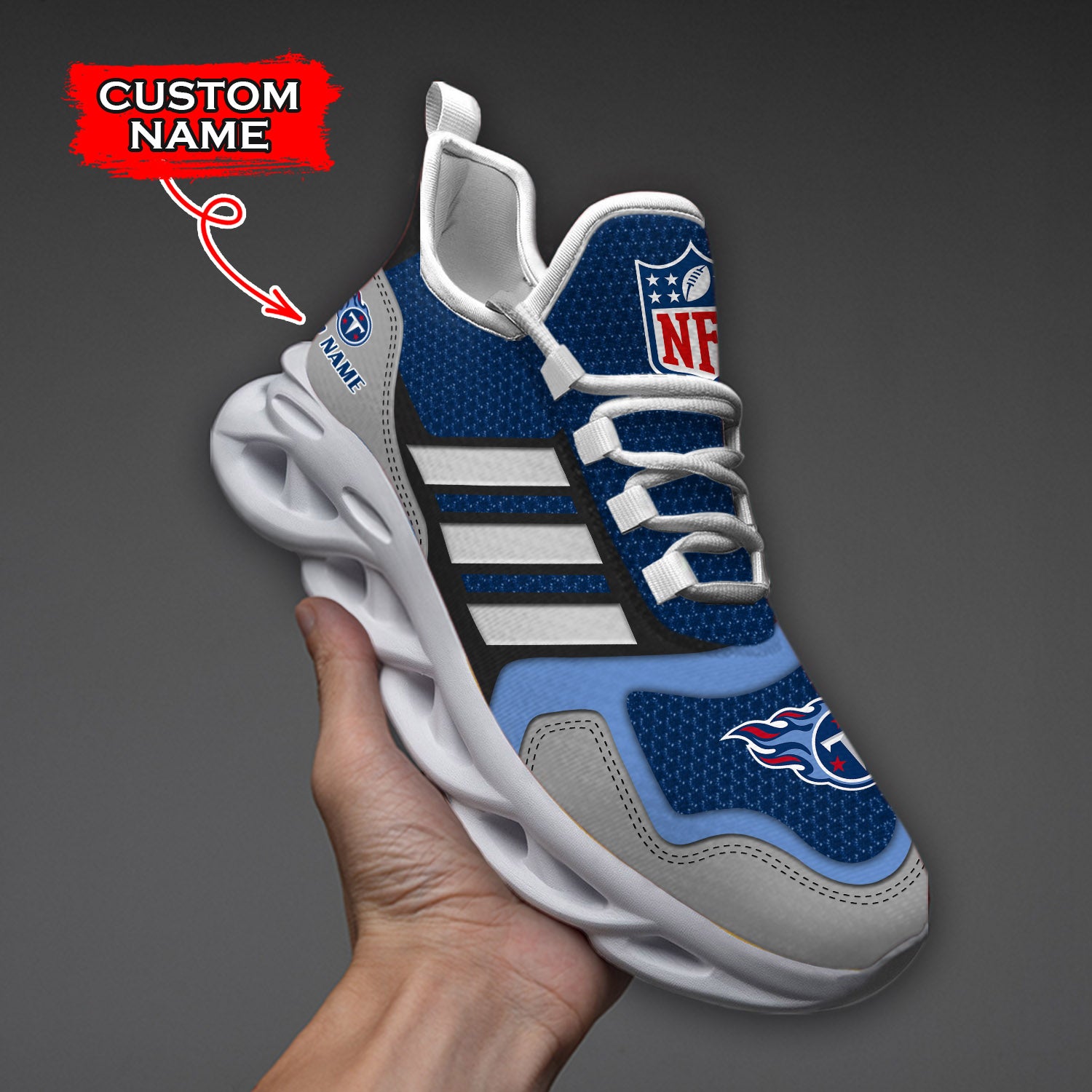 Personalized Tennessee Titans NFL Max Soul Shoes Sneakers for Men And Women – NFL Football Fan Shoes, Team Sneakers