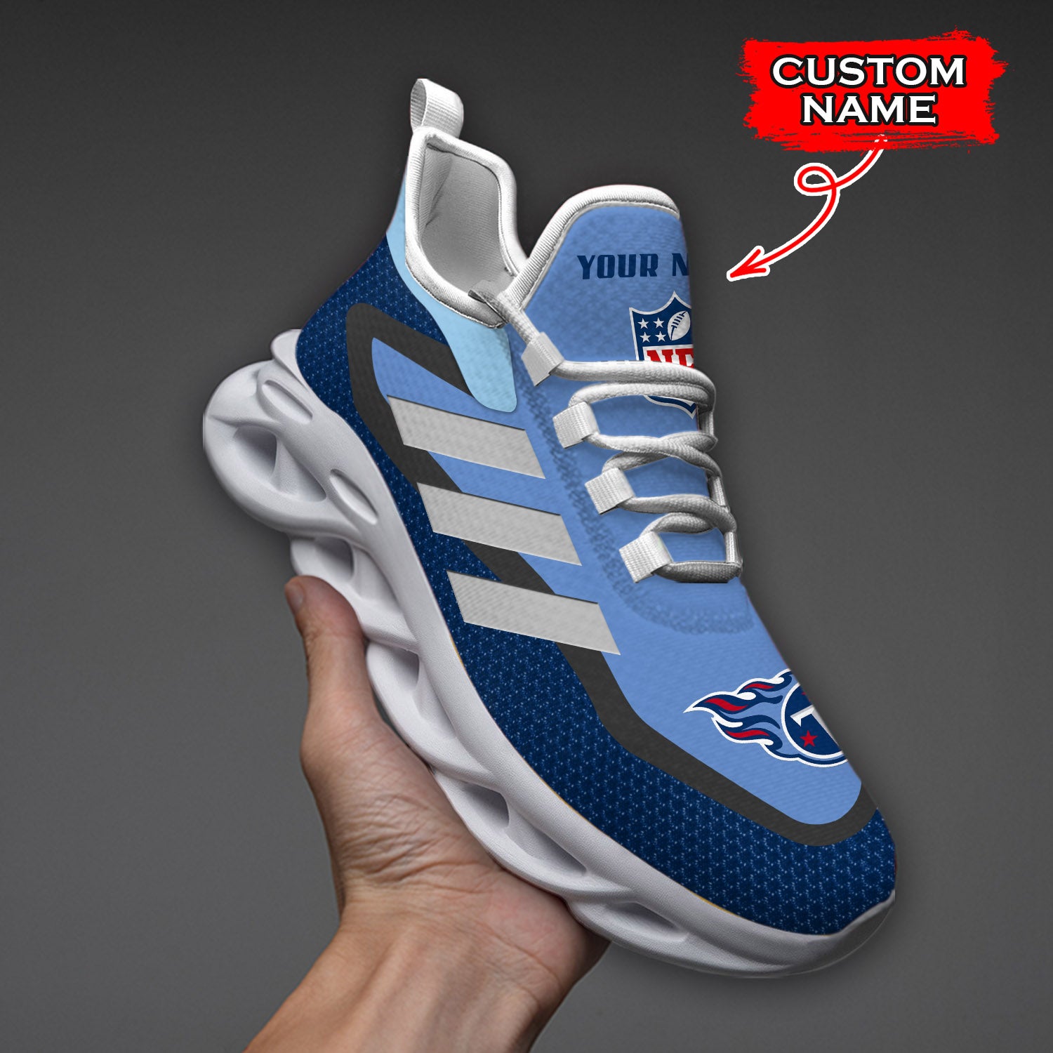 Personalized Tennessee Titans NFL Max Soul Shoes Sneakers for Men And Women – NFL Football Fan Shoes, Team Sneakers