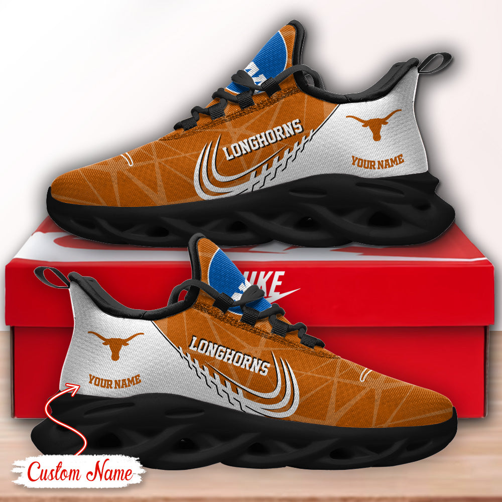 Personalized Texas Longhorns NCAA Max Soul ShoesSneakers for Men And Women – NCAA Fan Shoes, Team Sneakers