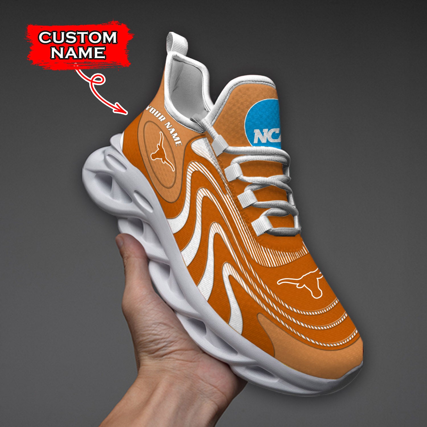 Personalized Texas Longhorns NCAA Max Soul ShoesSneakers for Men And Women – NCAA Fan Shoes, Team Sneakers