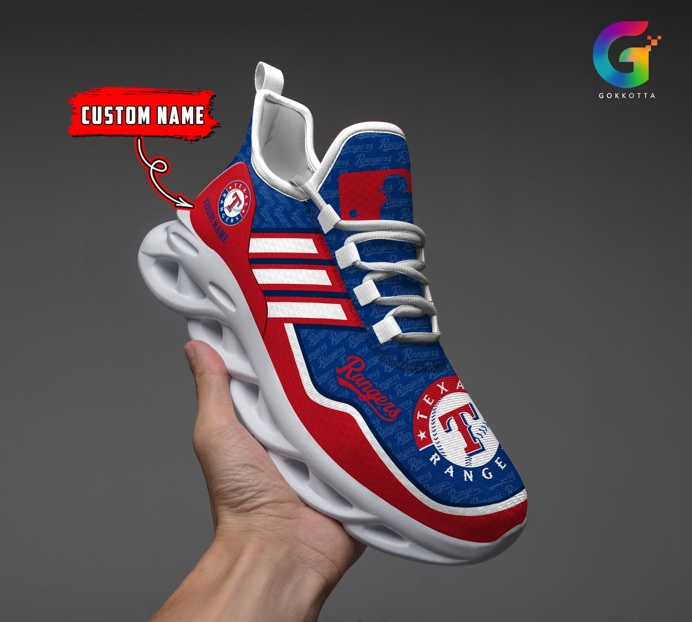 Personalized Texas Rangers MLB Max Soul Shoes Sneakers for Men And Women – MLB Baseball Fan Shoes, Team Sneakers - Image 4