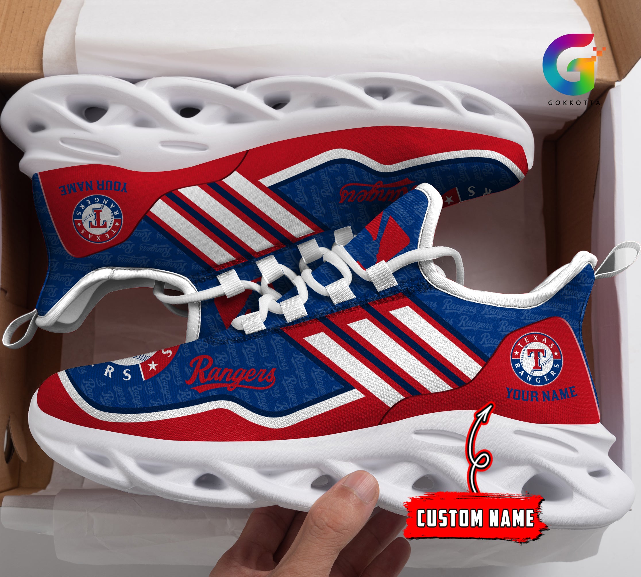 Personalized Texas Rangers MLB Max Soul Shoes Sneakers for Men And Women – MLB Baseball Fan Shoes, Team Sneakers - Image 3