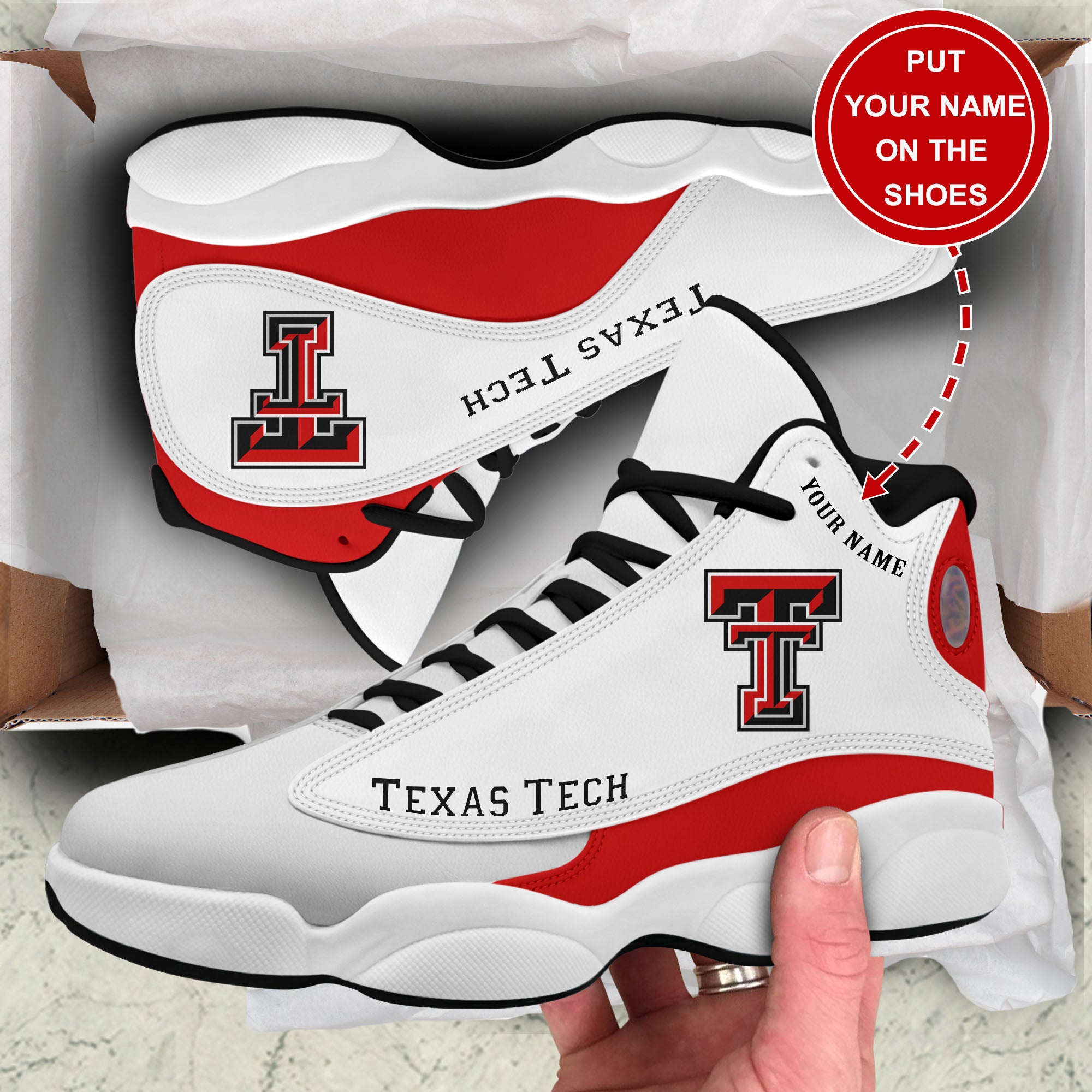 Personalized Texas Tech Red Raiders JD13 Sneakers Shoes for Men & Women | Custom Fan Gift