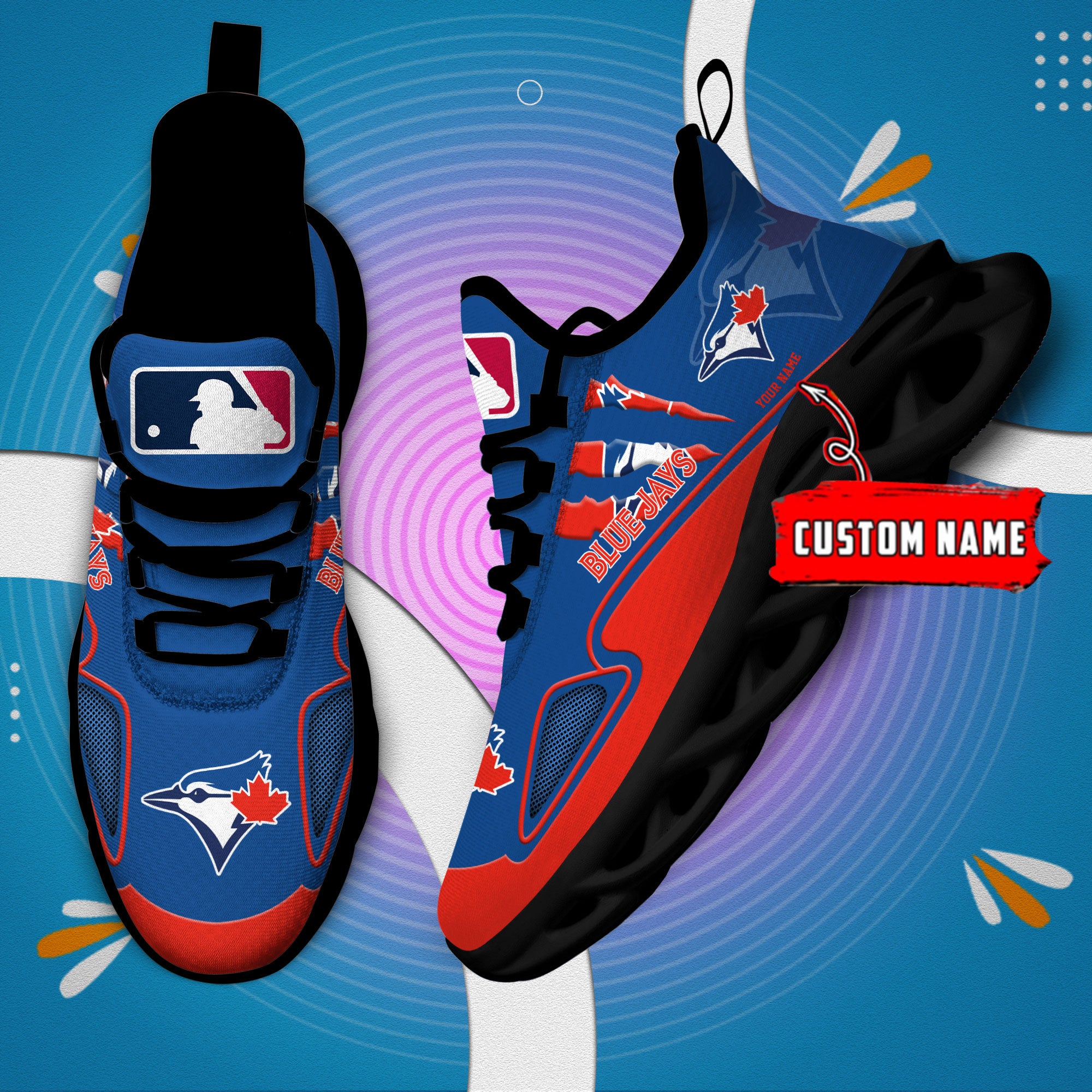 Personalized Toronto Blue Jays Max Soul Shoes Sneakers for Men And Women – MLB Baseball Fan Shoes, Team Sneakers - Image 3