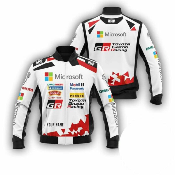 Personalized Toyota Gazoo Racing Wrt Microsoft Bomber Jacket | Automotive Jacket for Men & Women | Car Fan Gift