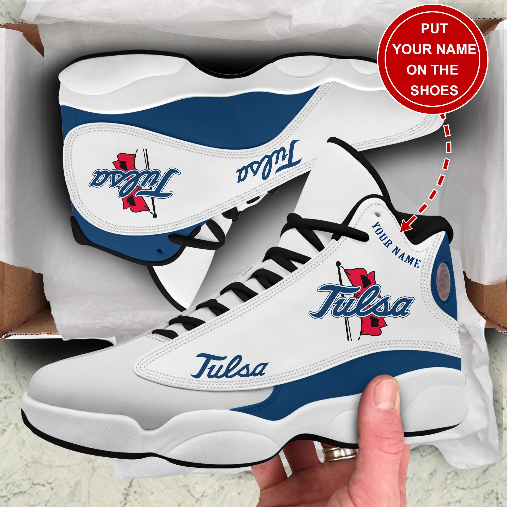 Personalized Tulsa Golden Hurricane JD13 Sneakers Shoes for Men & Women | Custom Fan Gift