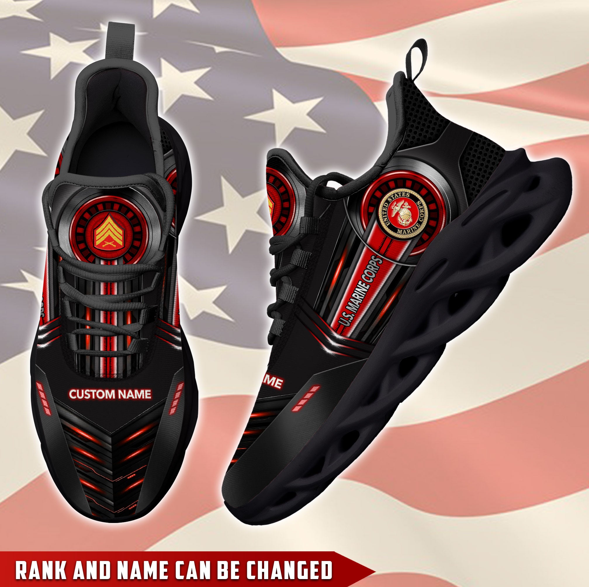 Personalized US Marine Corps Max Soul Shoes Sneakers for Men And Women – Casual Shoes, Streetwear Shoes
